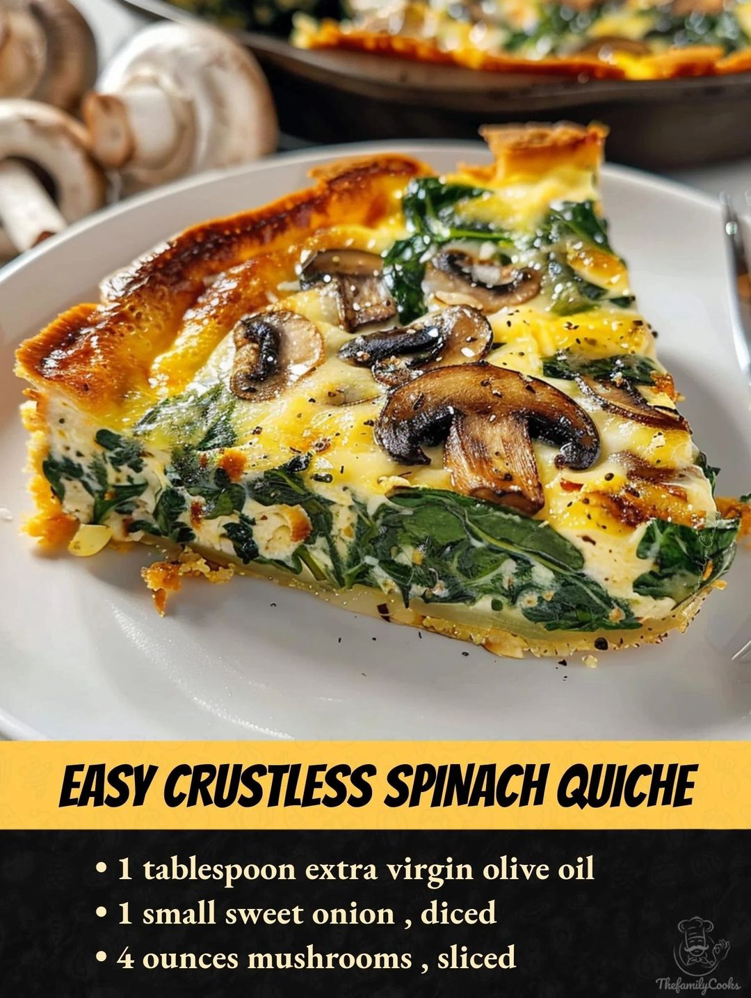 Easy Crustless Spinach Quiche – fitnessnip