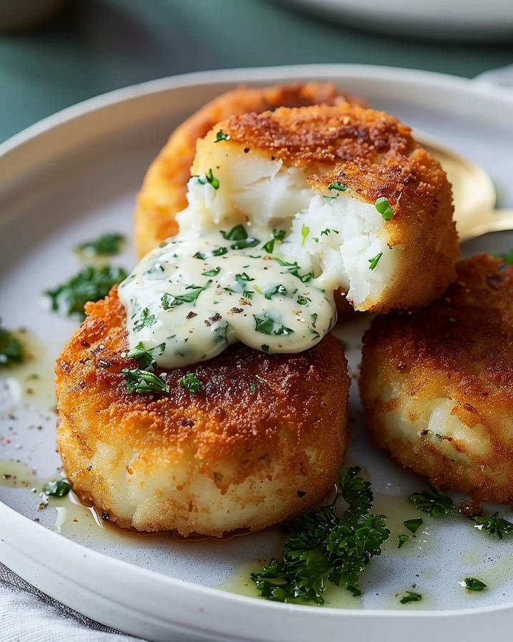 Herb-Infused Fishcakes with Creamy Parsley Emulsion – fitnessnip