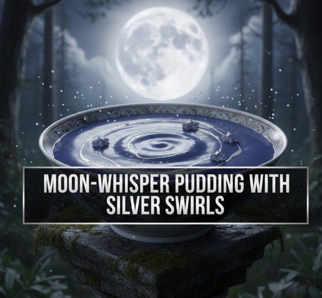 Moon-Whisper Pudding With Silver Swirls